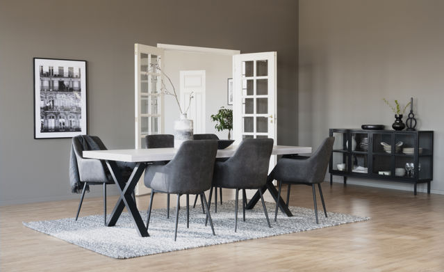 Silla con brazos 'Reily' - Gris oscuro