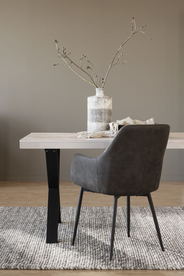 Silla con brazos 'Reily' - Gris oscuro