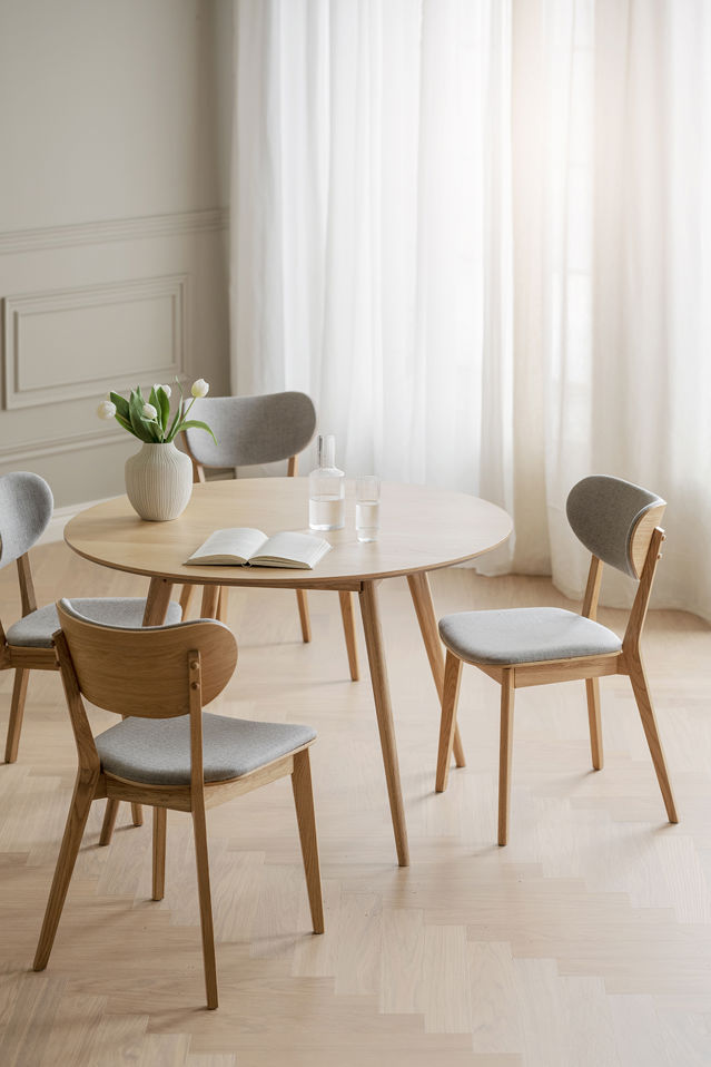 Silla - 'Kato' - Roble/Gris claro