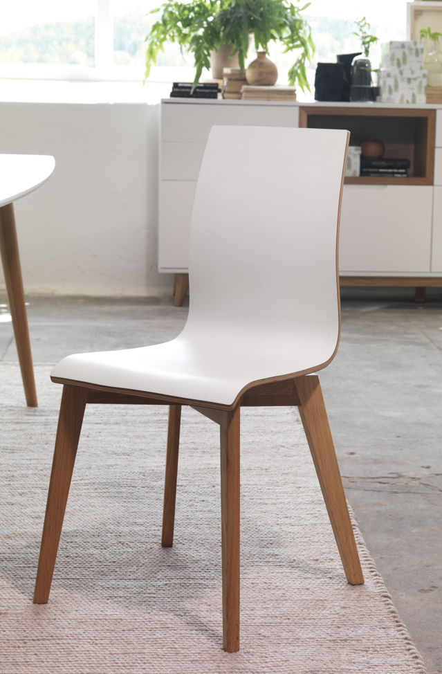 Silla 'Gracy' - Blanco/Roble