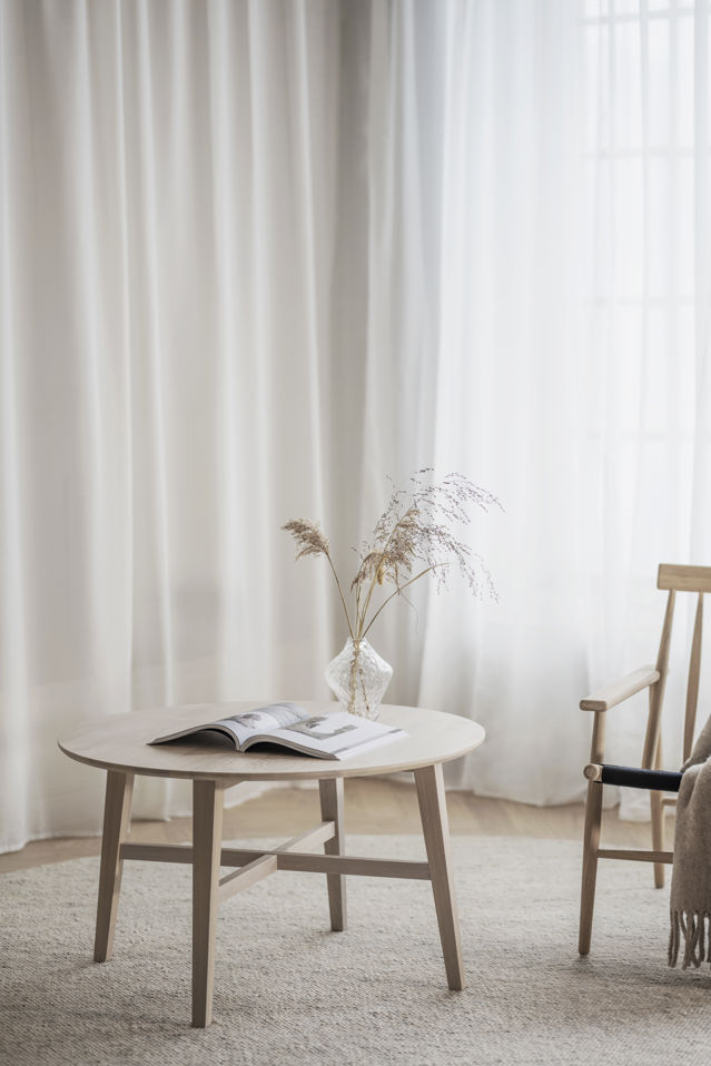 Mesa de centro 'Filippa' Redonda 90cm - Roble blanqueado