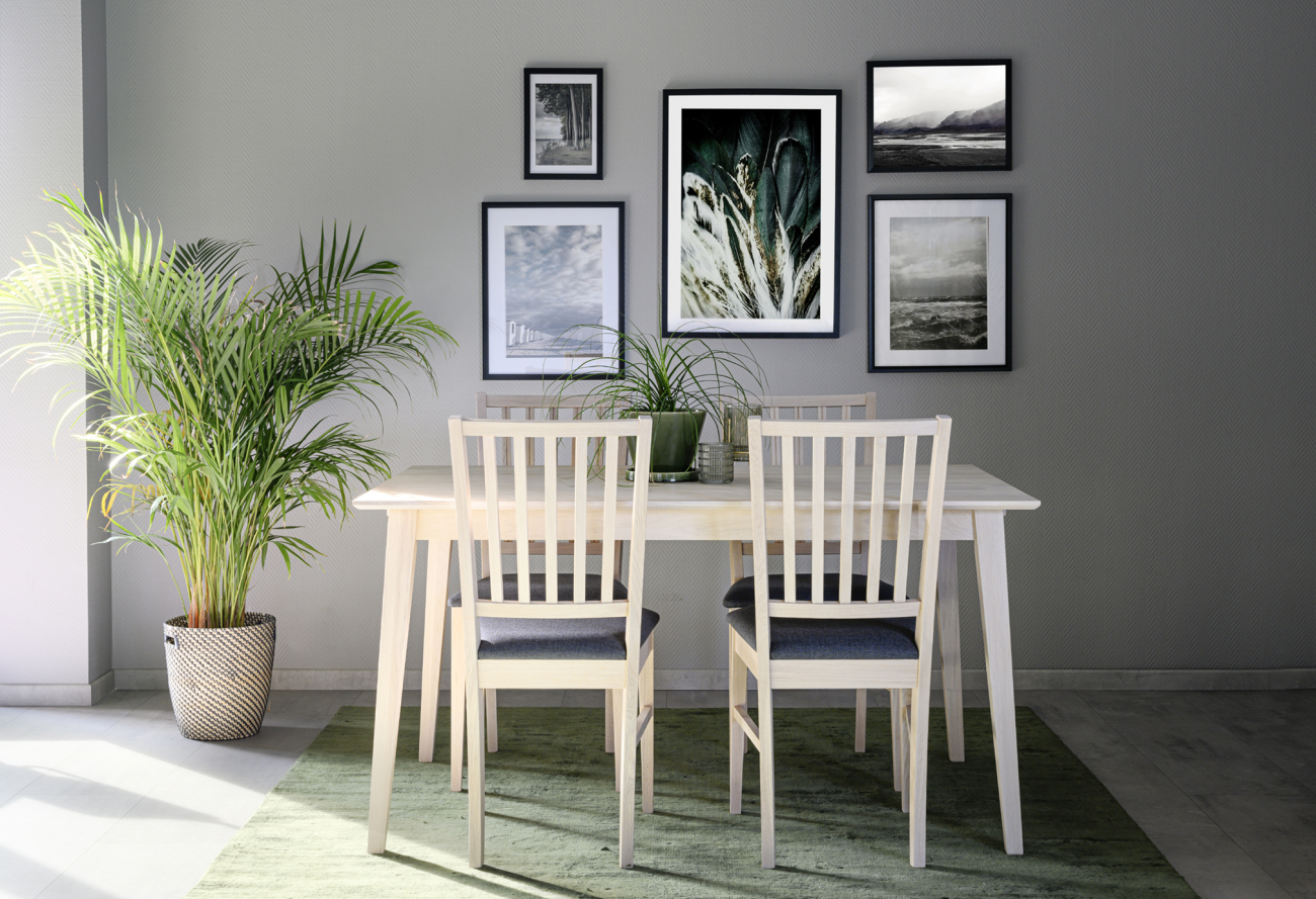 Mesa de comedor 'Filippa' 140x90cm - Blanqueado