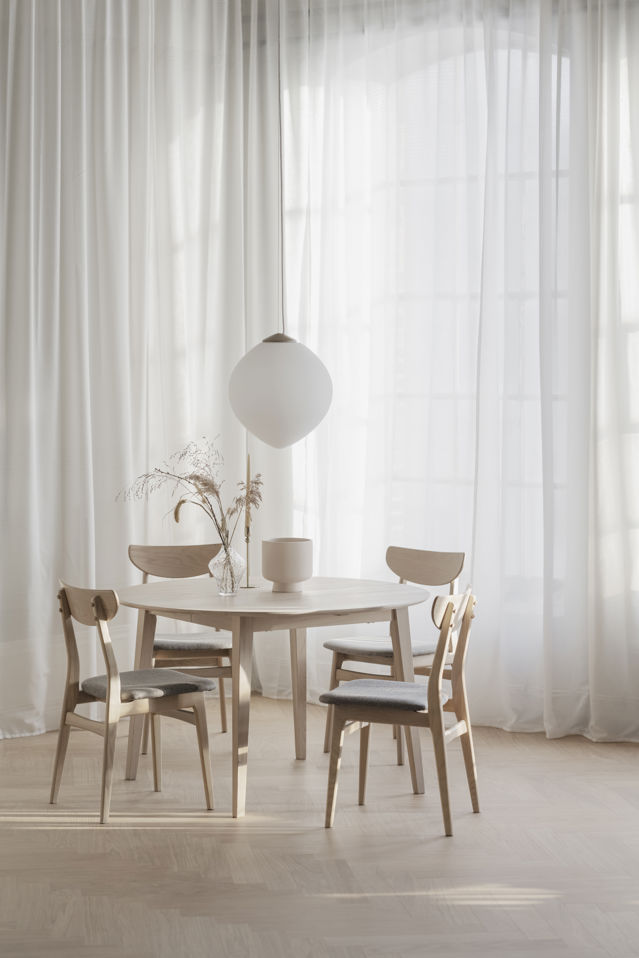 Mesa de comedor 'Filippa' Redonda 120cm - Blanqueado