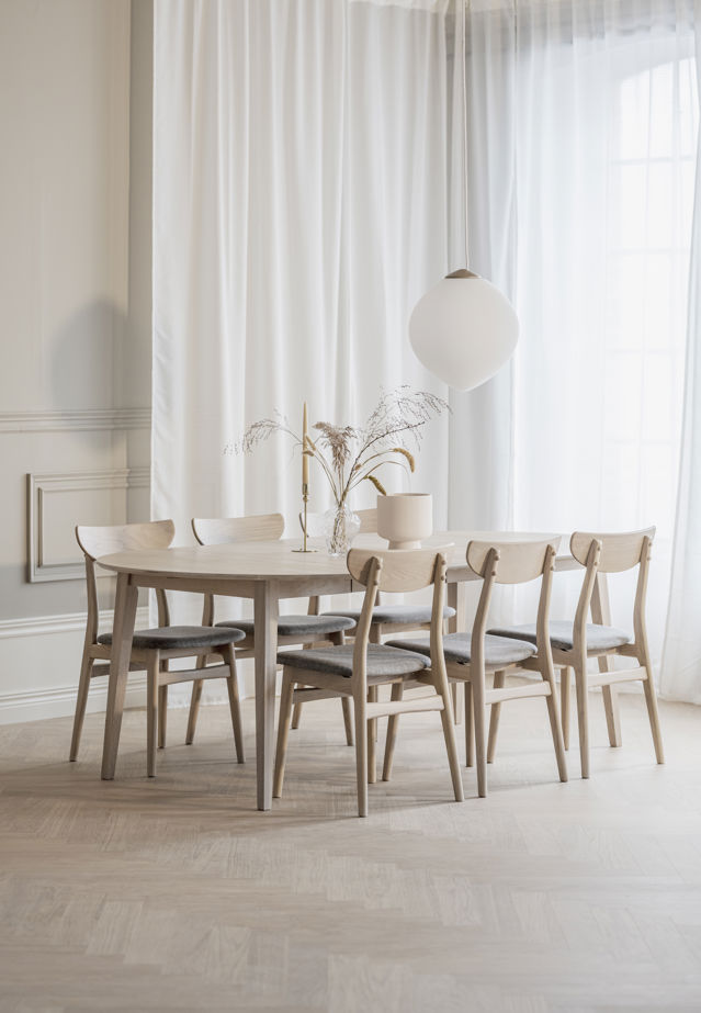 Mesa de comedor 'Filippa' Redonda 120cm - Blanqueado