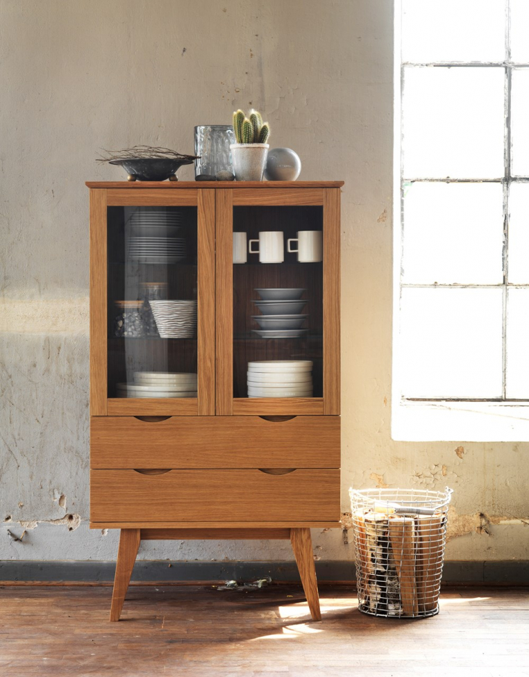 Vitrina 'Filippa' 81x140cm - Roble