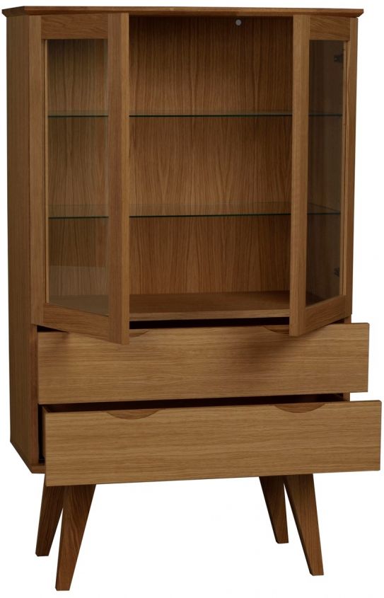 Vitrina 'Filippa' 81x140cm - Roble