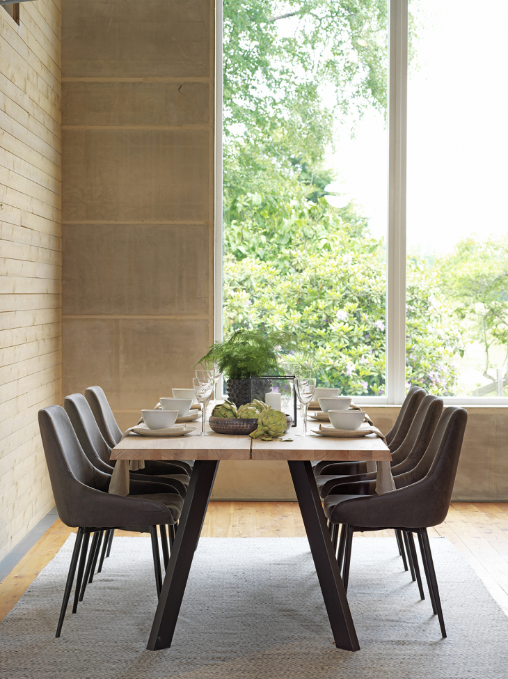 Mesa 'Fred' 240x100cm - Roble blanqueado/Negro