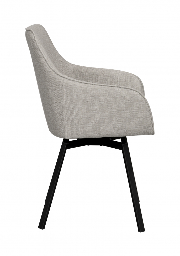 Silla con brazos 'Alison' - Beige/negro