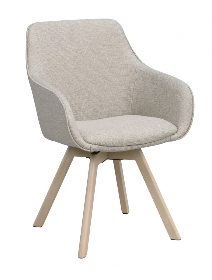 Silla con brazos 'Alison' - Beige/blanco pigmentado