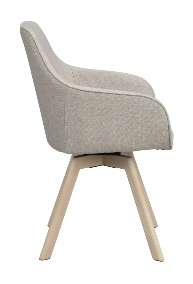 Silla con brazos 'Alison' - Beige/blanco pigmentado
