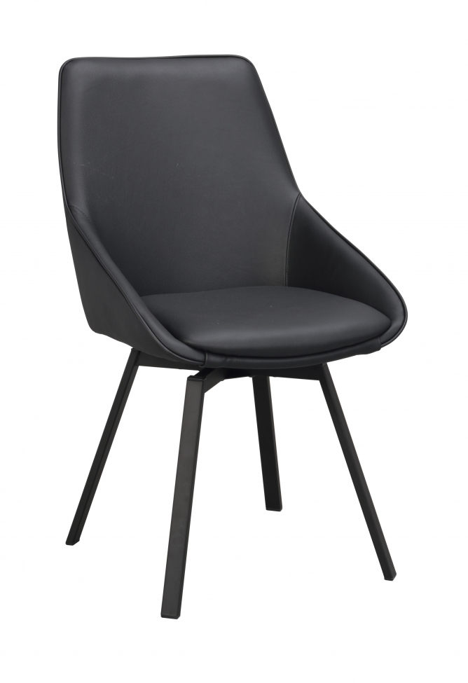 Silla 'Alison' de cuero - Negro