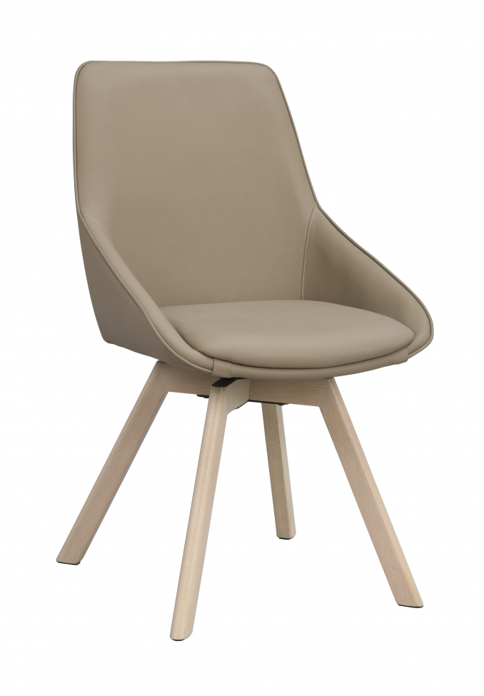 Silla 'Alison' Cuero - Beige/blanco pigmentado