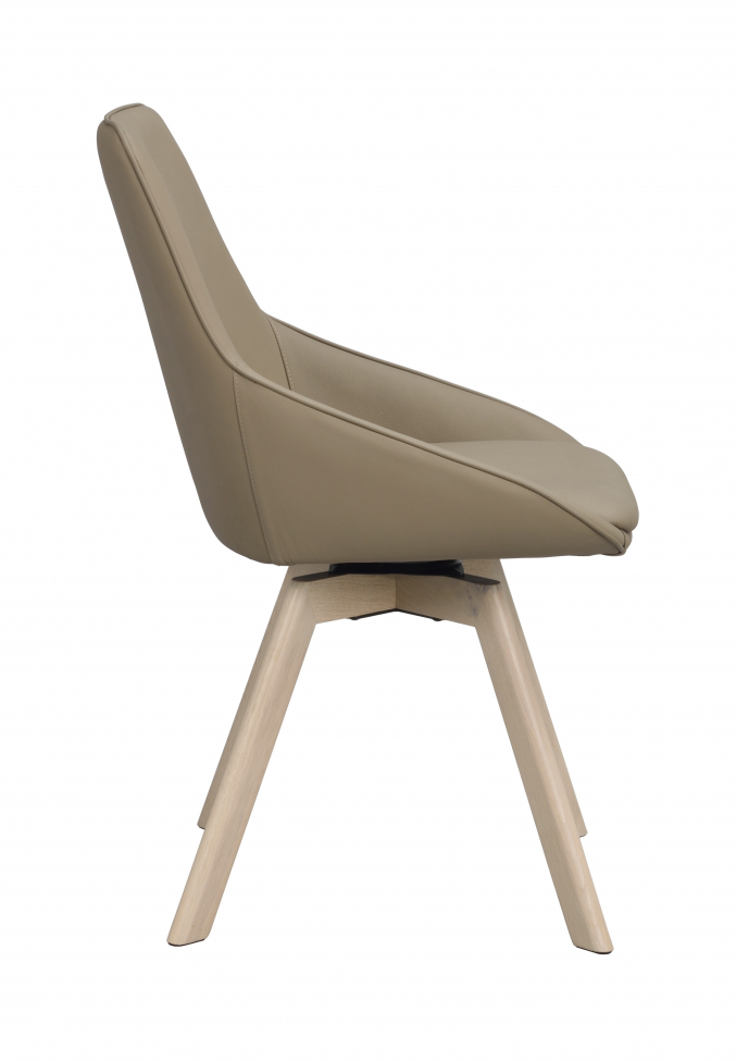 Silla 'Alison' Cuero - Beige/blanco pigmentado