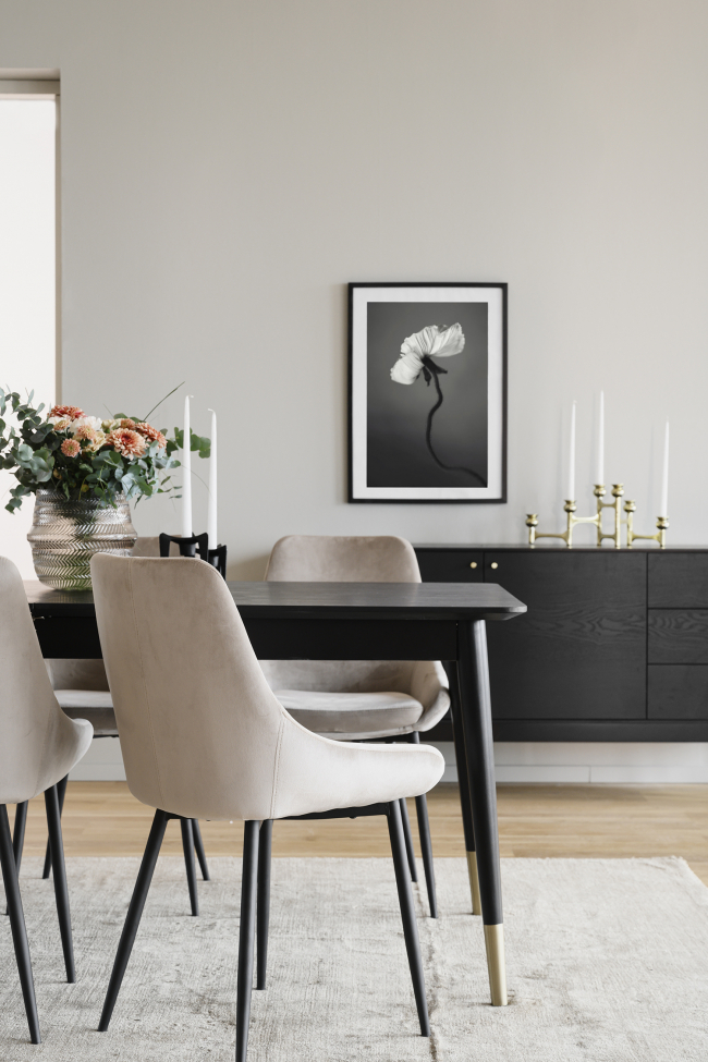 Mesa de comedor 'Fenwood' - Negro 180x90cm