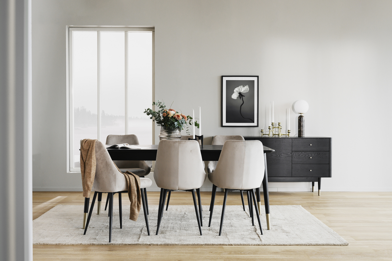 Mesa de comedor 'Fenwood' - Negro 180x90cm