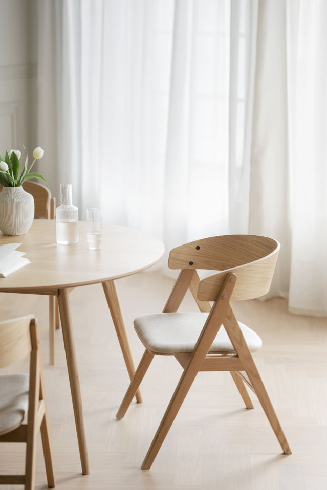 Mesa de comedor redonda 'Yumi' 115cm - Roble