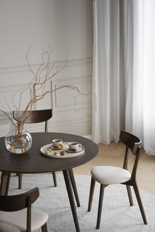 Mesa de comedor redonda 'Yumi' 115cm - Marrón