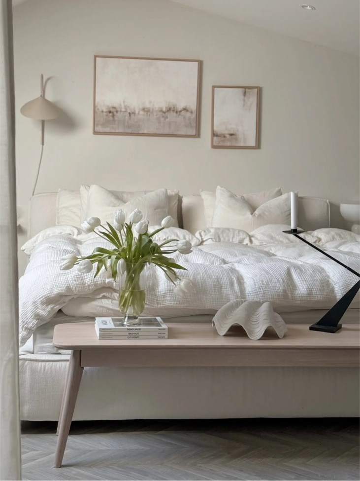 Banco 'Yumi' - Roble pigmentado blanco