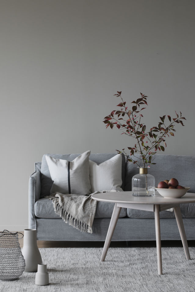 Mesa de centro 'Yumi' Redonda 90cm - Roble pigmentado blanco