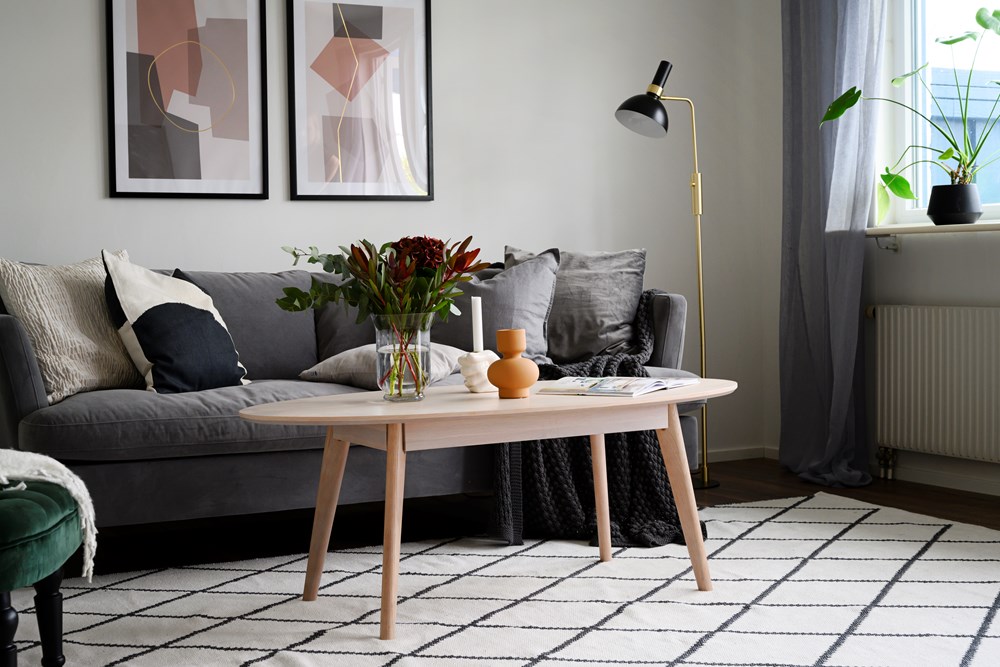 Mesa de centro 'Yumi' 130x65cm - Pigmentada blanca