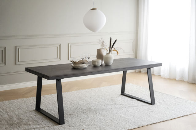 Mesa 'Brooklyn' 220x95cm - Marrón oscuro/Pata en U