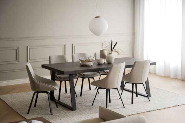 Mesa 'Brooklyn' 220x95cm - Marrón oscuro/Pata en U