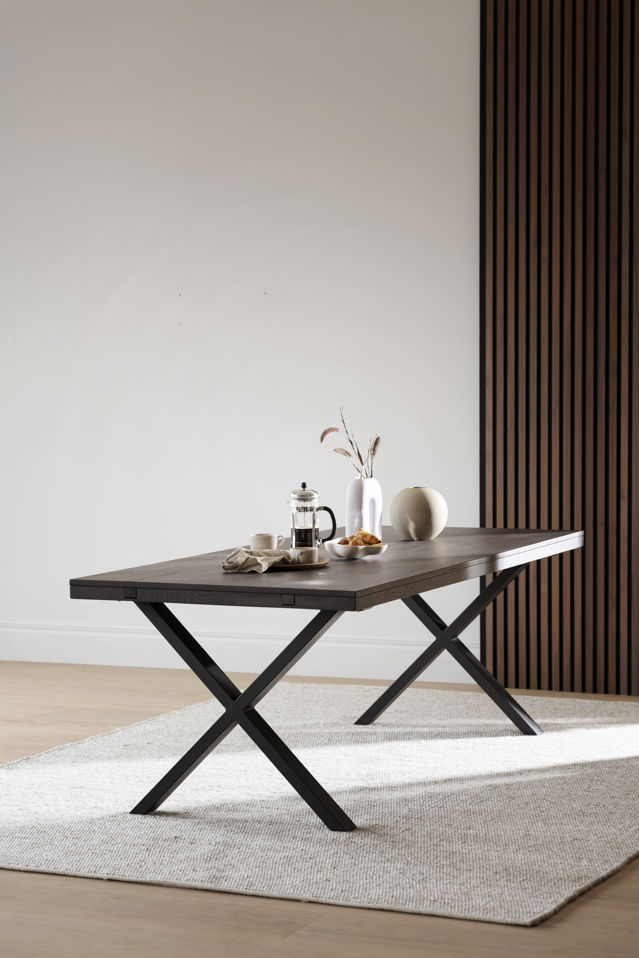 Mesa 'Brooklyn' 220x95cm - Marrón oscuro/Pata en X