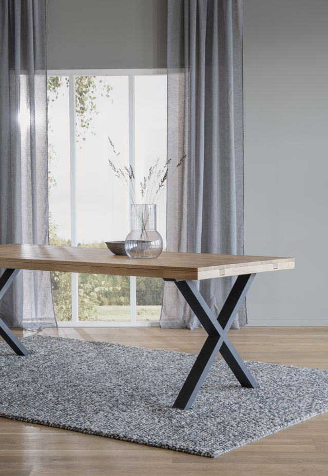 Mesa de comedor 'Brooklyn' 220x95cm - Roble/Negro X-pata