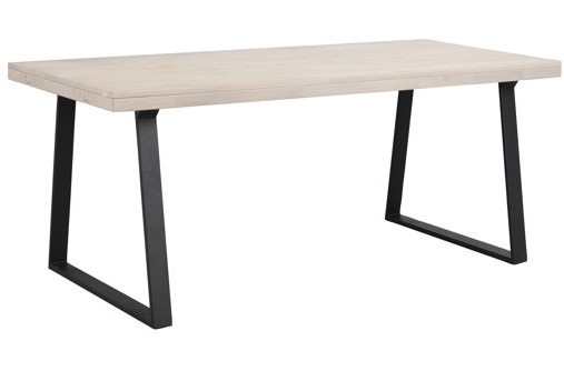 Mesa de comedor 'Brooklyn' 170x95cm - Pigmentada blanca/Negra U-pata