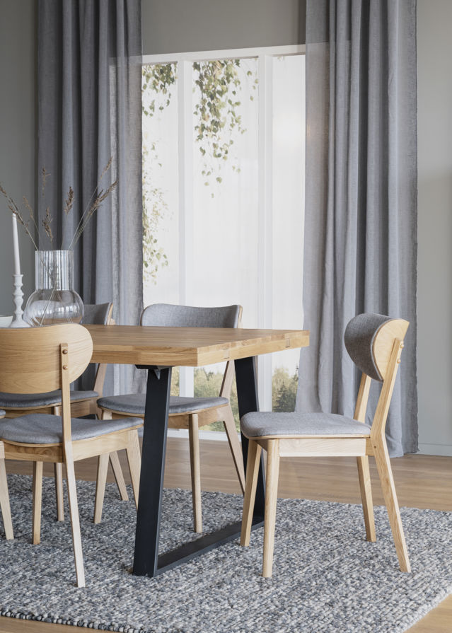 Mesa de comedor 'Brooklyn' 170x95cm - Natural/Negro