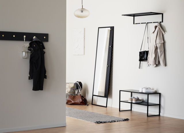 Espejo 'Malone' - Negro/Dorado