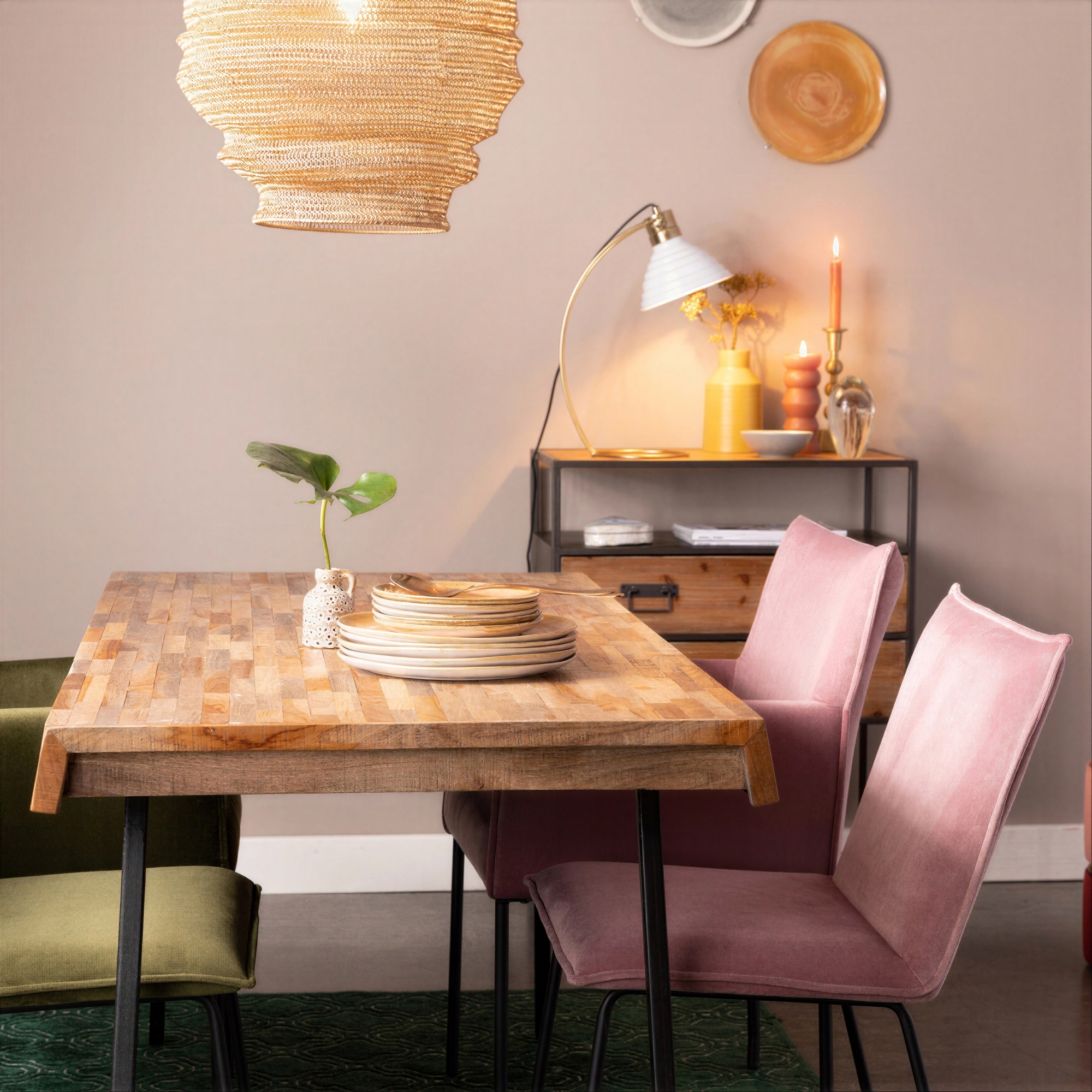 Sillón 'Dion' - Terciopelo/Rosa