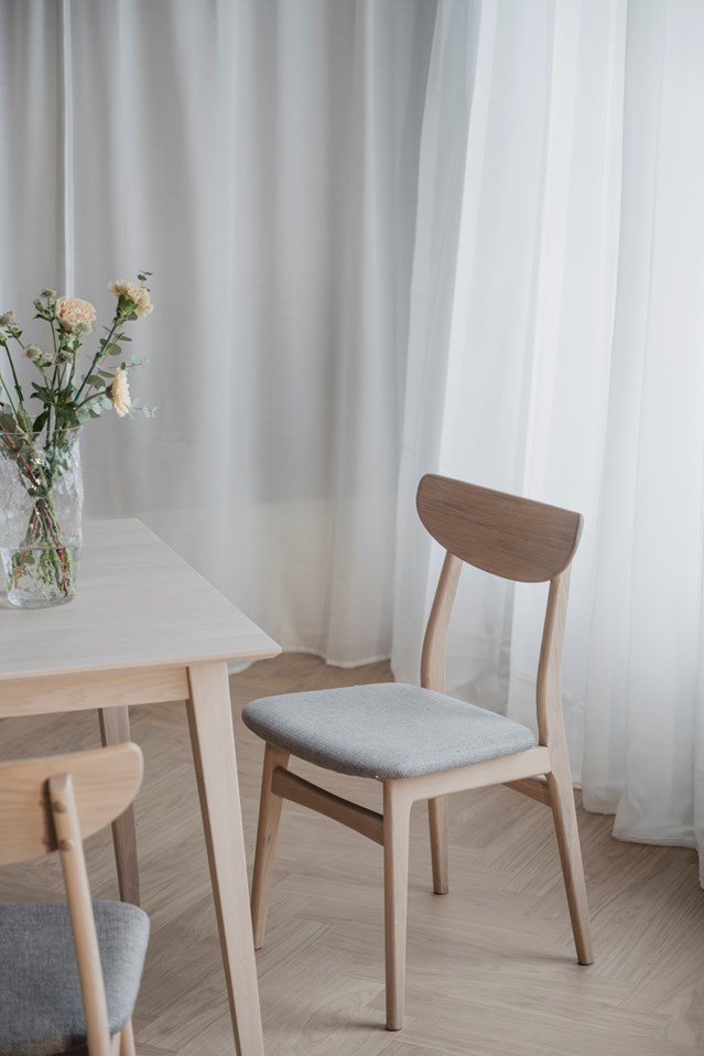 Silla 'Rodham' - Pigmentada blanca/Gris claro