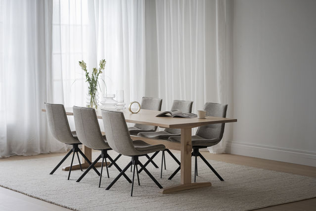 Silla con brazos 'Lowell' giratoria - Gris