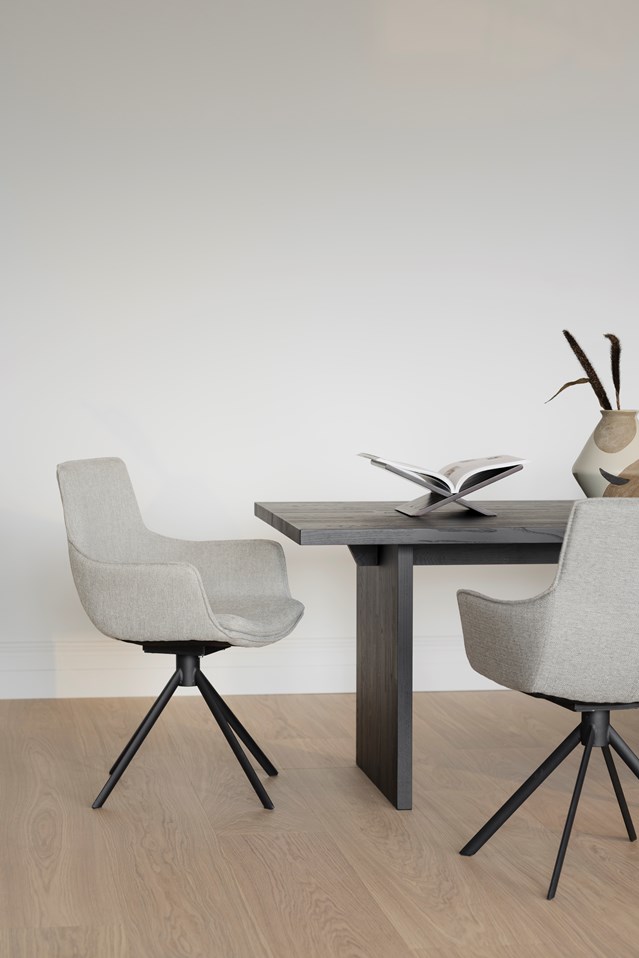 Silla de brazos 'Lowell' Giratoria - Gris