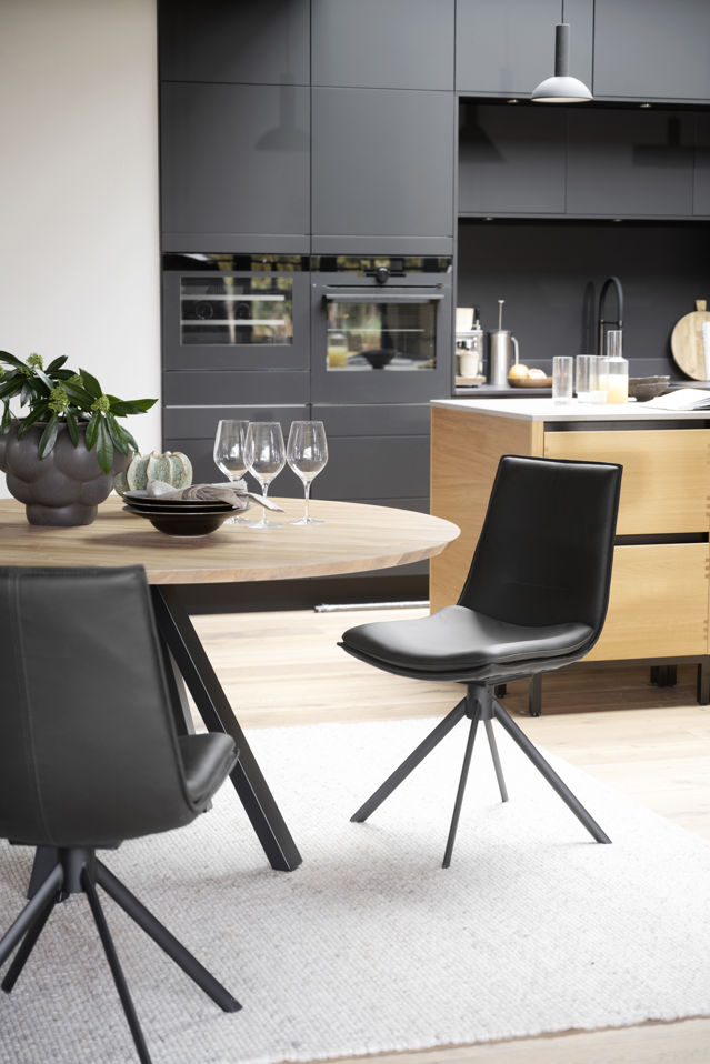 Silla de brazos 'Lowell' Giratoria - Negra