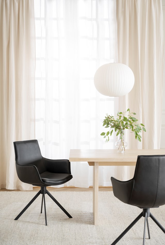 Silla de brazos 'Lowell' Giratoria - Negra