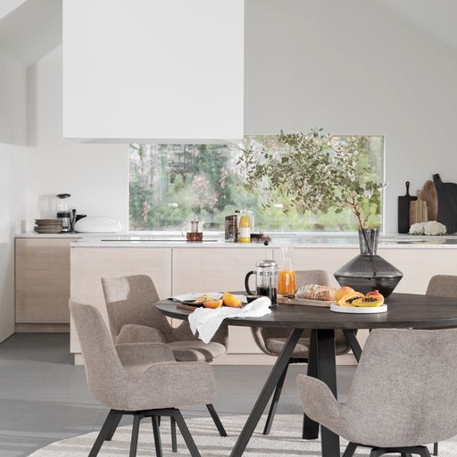 Mesa de comedor 'Carradale' Redonda 150cm - Negro/V-pata