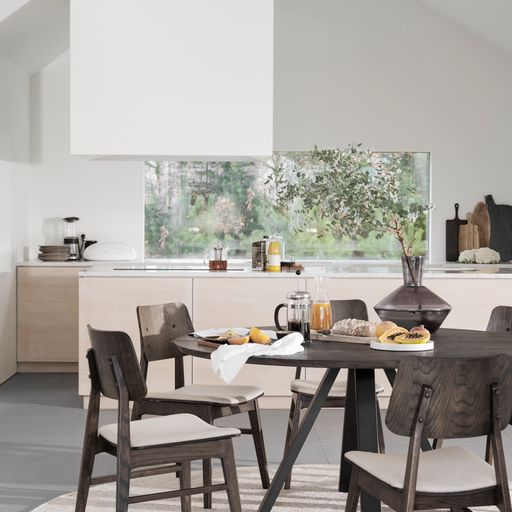 Mesa de comedor 'Carradale' Redonda 150cm - Negro/V-pata