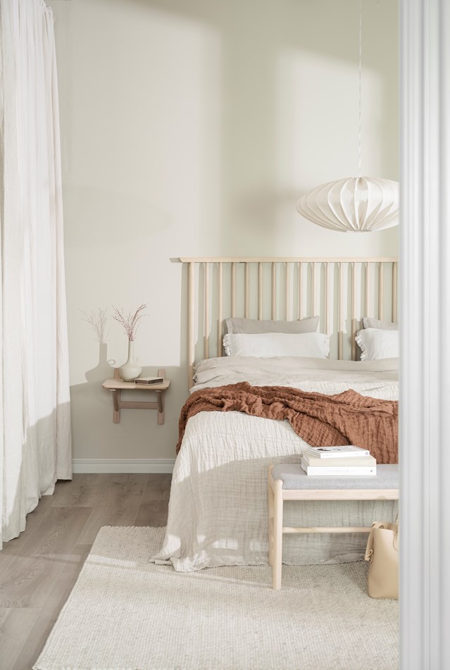 Mesita de noche 'Camrose' - Natural/Blanco