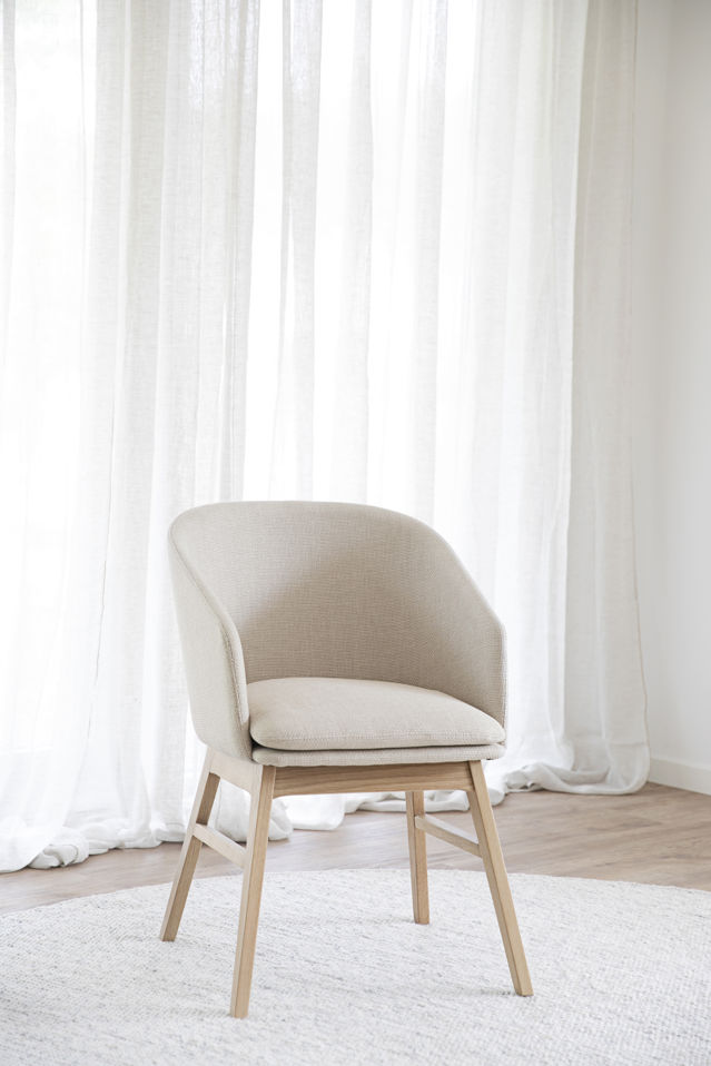Silla con brazos 'Windham' - Beige/Roble