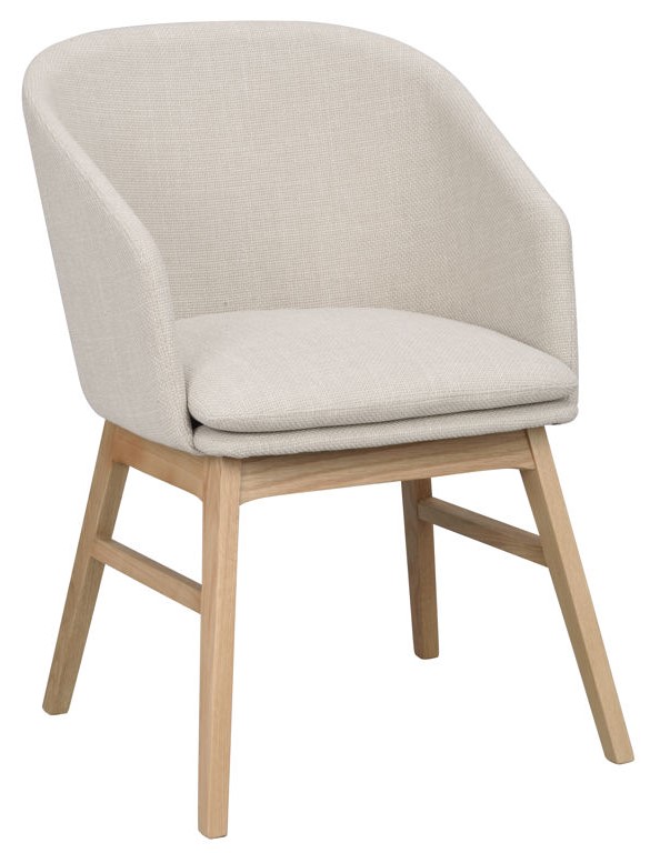 Silla con brazos 'Windham' - Beige/Roble