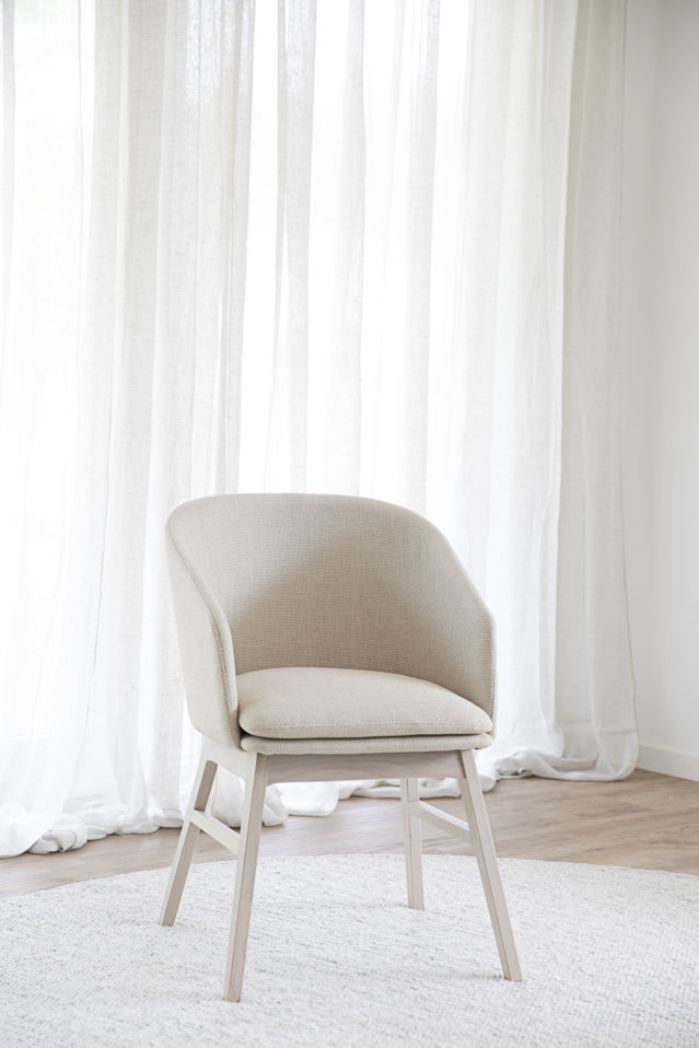 Silla con brazos 'Windham' - Beige/Pigmentado blanco