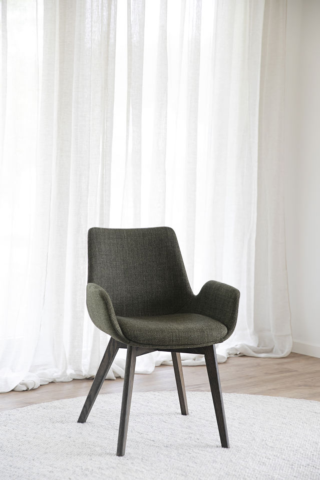 Silla con brazos 'Drimsdale' - Verde/Marrón