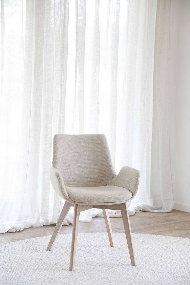 Silla con brazos 'Drimsdale' - Beige/Blanco pigmentado
