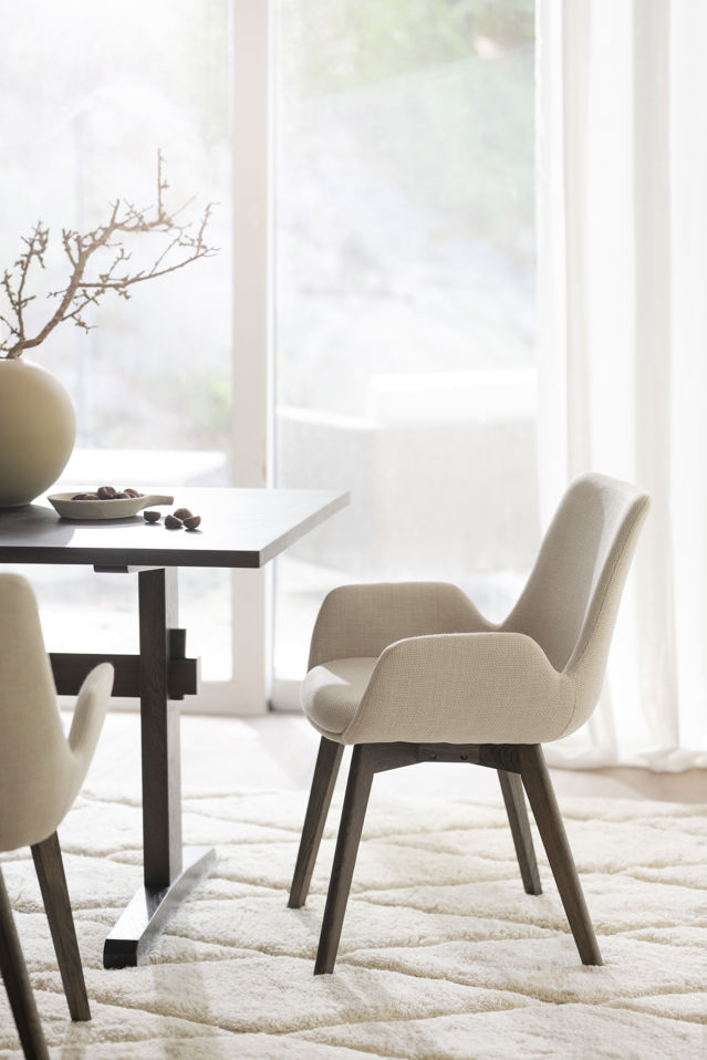 Silla con brazos 'Drimsdale' - Beige/Marrón