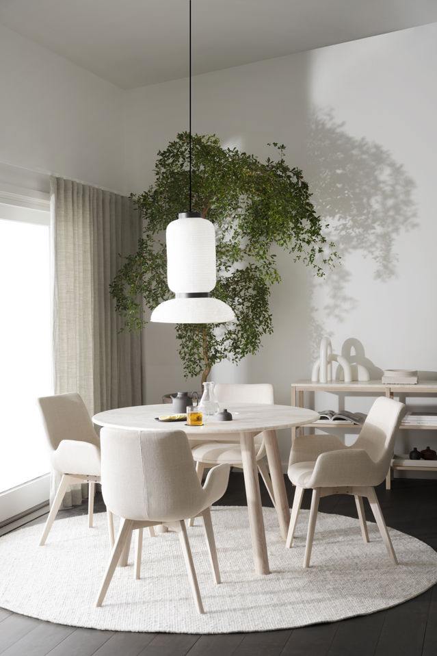 Mesa de comedor 'Taransay' Redonda 125cm - Beige/Blanco pigmentado