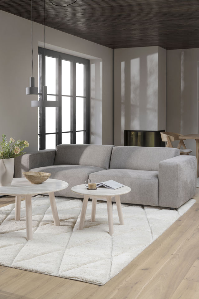 Mesa de centro 'Taransay' Redonda 90cm - Beige/Blanco pigmentado