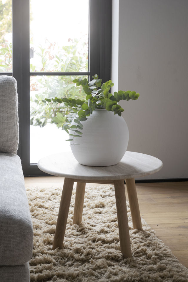 Mesa de centro 'Taransay' Redonda 60cm - Beige/Blanco pigmentado