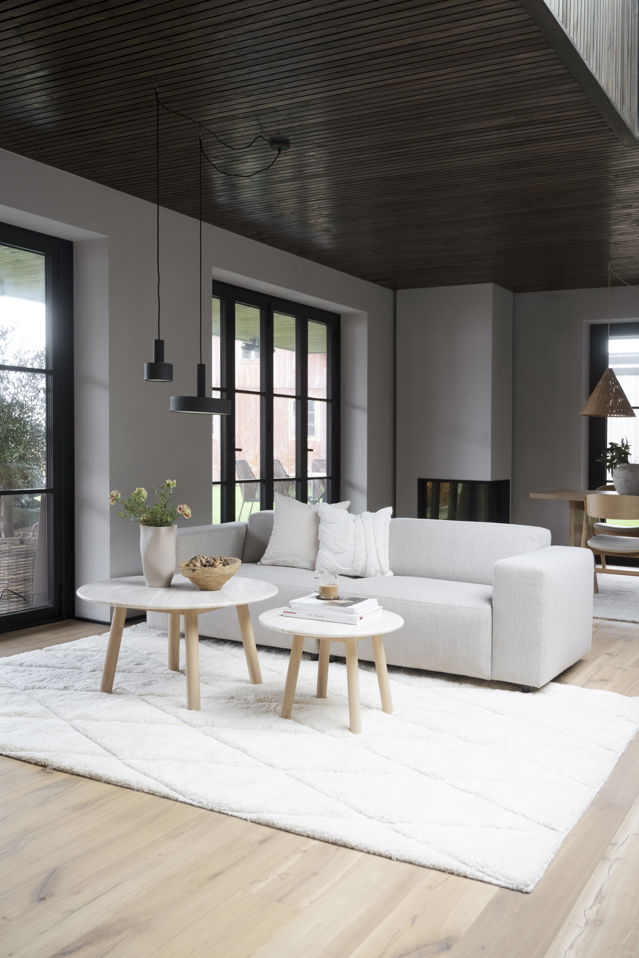 Mesa de centro 'Taransay' Redonda 60cm - Beige/Blanco pigmentado